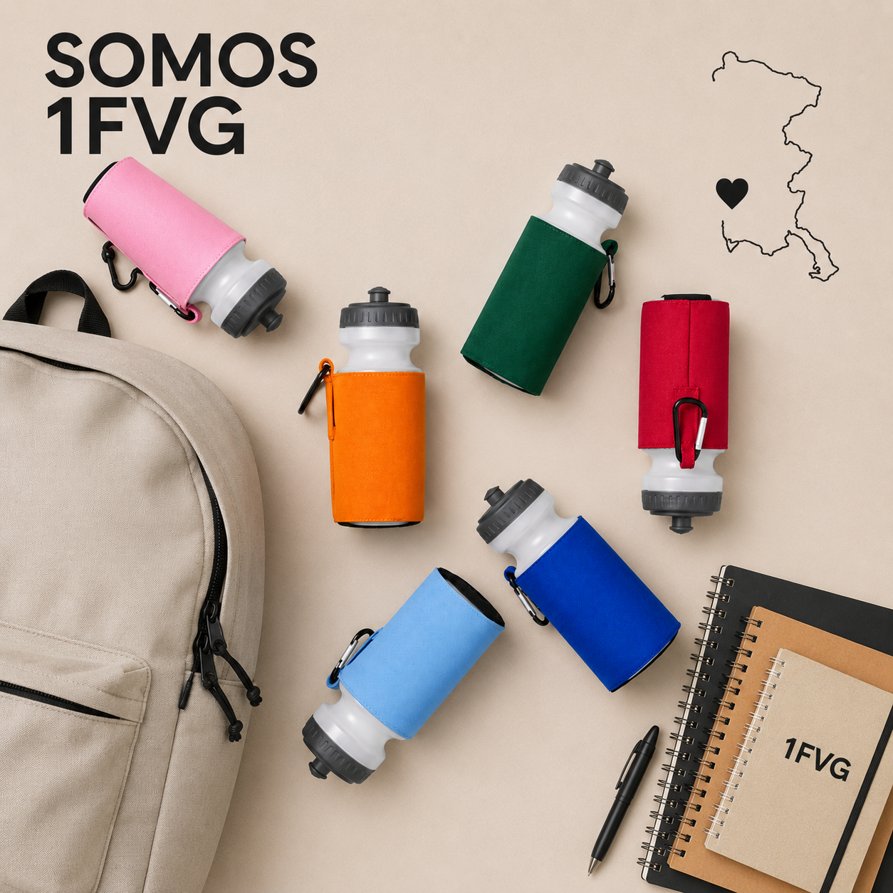 QD440 Water bottle con holder personalizzabile