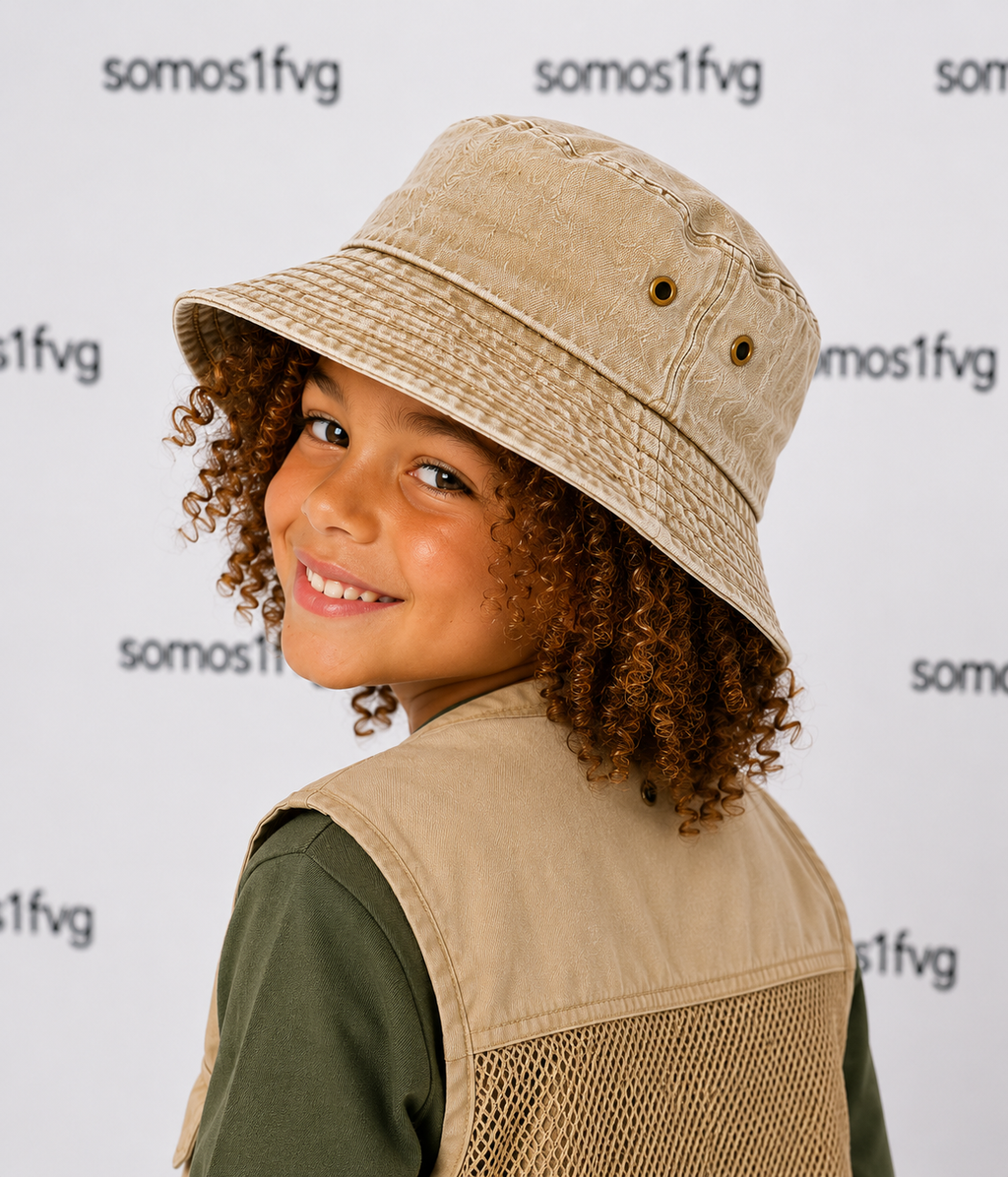 B688B Bucket hat bambino Beechfield Junior Vintage