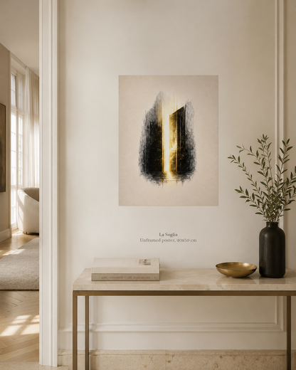 La Soglia — poster 40×50 cm ASCENSIONE SOMOS1FVG in ambiente