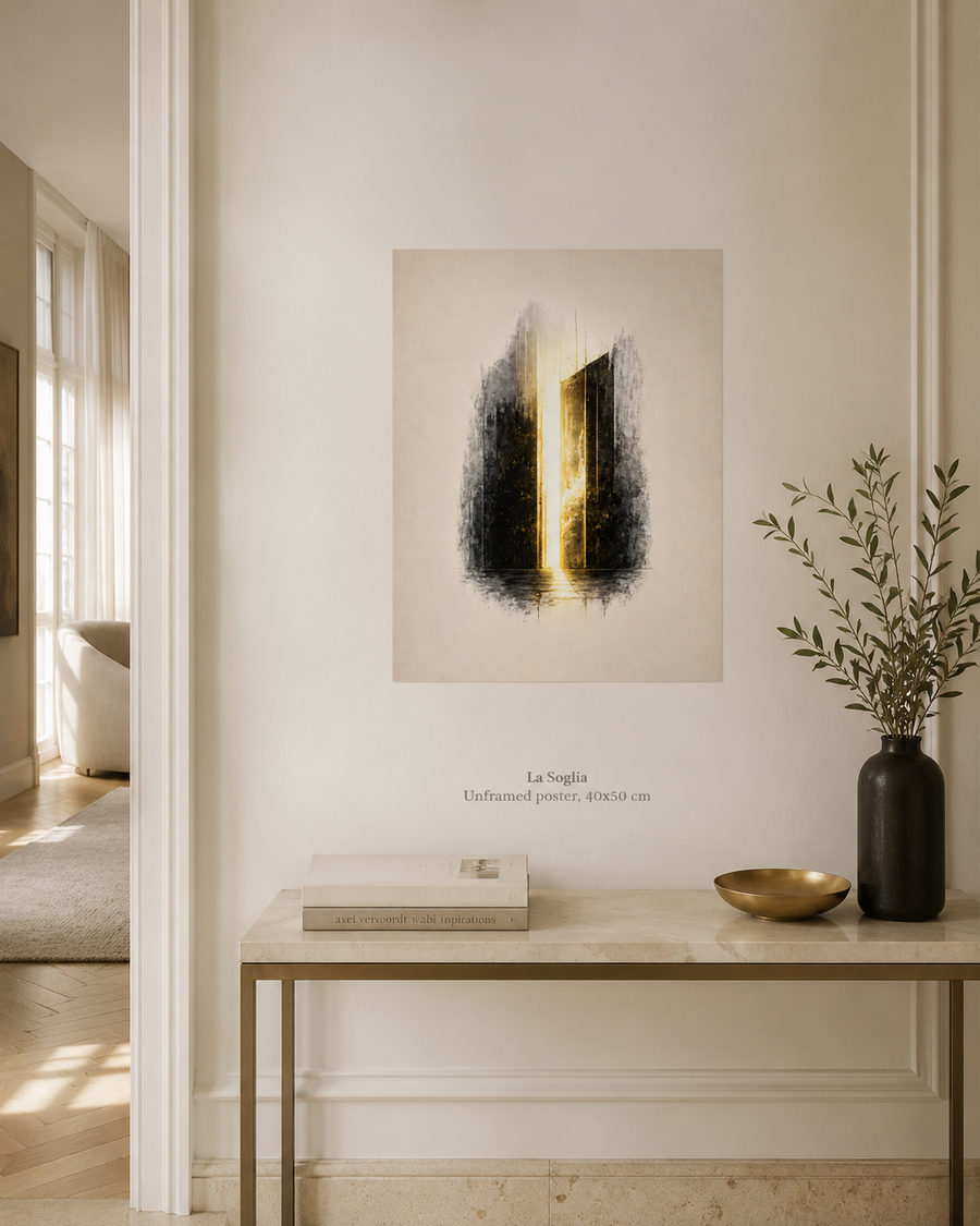 La Soglia — poster 40×50 cm ASCENSIONE SOMOS1FVG in ambiente