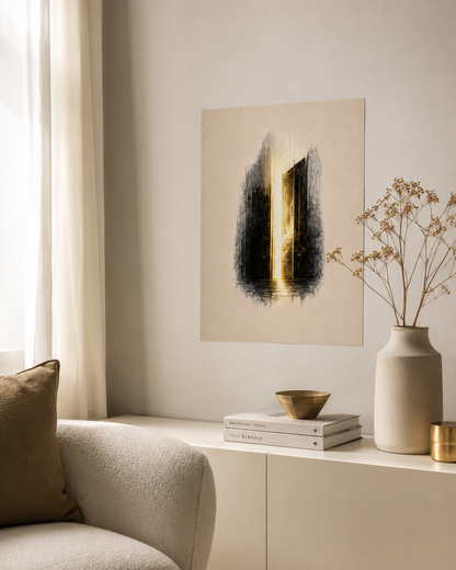 La Soglia — poster 40×50 cm ASCENSIONE SOMOS1FVG in interno contemporaneo